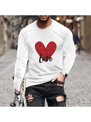 Heart Print Loose Men's Tee