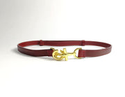 Gold Interlocking Buckle Skinny Belt