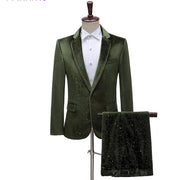Royal Blue Velvet One-Button Peak Lapel Tuxedo – Wedding & Dinner Party Suit