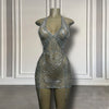 Luxury Halter Sparkly Silver Crystals Birthday Dress