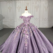 Organza Purple Sweetheart Quinceanera Dress