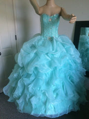 Real Photos Organza Ruffled Lime Green Dress for 15 Years Diamond Beaded Ball Gown Quinceanera Dresses In Stock DH9929