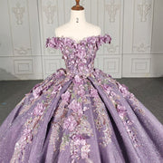 Organza Purple Sweetheart Quinceanera Dress