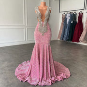 Luxury Pink Sequin Mermaid Prom