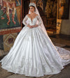 Gorgeous Lace Pearls Long Sleeves Wedding Dress