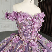 Organza Purple Sweetheart Quinceanera Dress