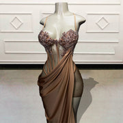 Glitter Beaded Crystal Sexy Birthday Dress