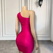 Hot Pink Applique Cocktail Dress