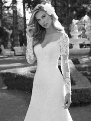 Sexy Wedding Dresses Mermaid Long Sleeve Tulle Lace Beaded Pearls Formal New Design Wedding Gowns Vestido De Noiva KW11