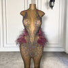 Sparkly Luxury Diamond Feather  Birthday Dress