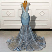 Sparkly Sequined Beaded Mermaid Long Prom Dress