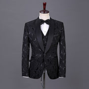 Suit Set New Groom's Wedding Dress Slim Men's Dark Pattern Suit Three-piece Suit Performance Suit Suits for Men костюм