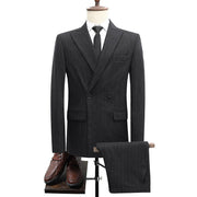 Men's Black Suit with Double Breasted Buttons Trajes Elegante Para Hombres Suits for Men