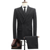 Men's Double-Breasted Black 2pc Suit