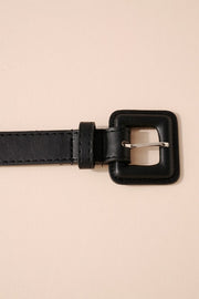 Square Buckle PU Leather Belt