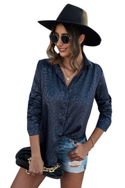 Turn-down Collar Embossed Button Shirt