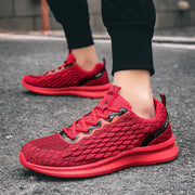2024 new men's sports shoes flying woven leisure running shoes