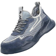 JIEFU Men Work shoes; Steel Toe Shoes; men sneaker; Lightweight Breathable Mesh Slip Resistant Work Shoes Comfortable Indestructible Construction Shoes