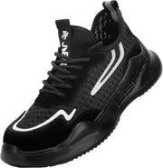 JIEFU Men Work shoes; Steel Toe Shoes; men sneaker; Lightweight Breathable Mesh Slip Resistant Work Shoes Comfortable Indestructible Construction Shoes