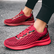 2024 new men's sports shoes flying woven leisure running shoes