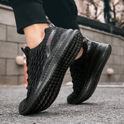 2024 new men's sports shoes flying woven leisure running shoes