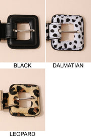 Square Buckle PU Leather Belt