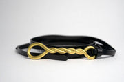 Gold Twisted Buckle Rope Belt