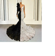 Single Long Sleeve Yellow and Silver Mermaid Gala Prom Gown